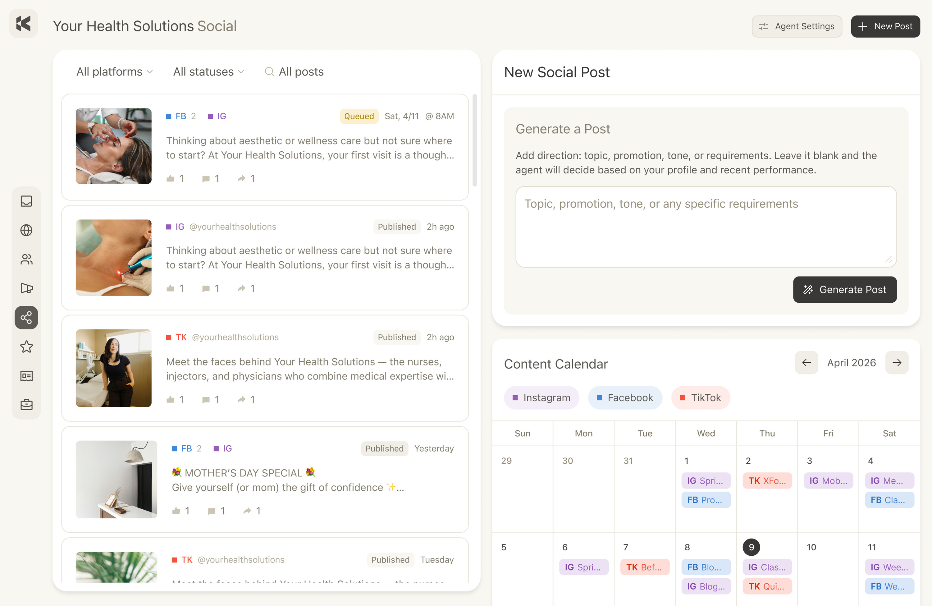A small business’s website and social presence
