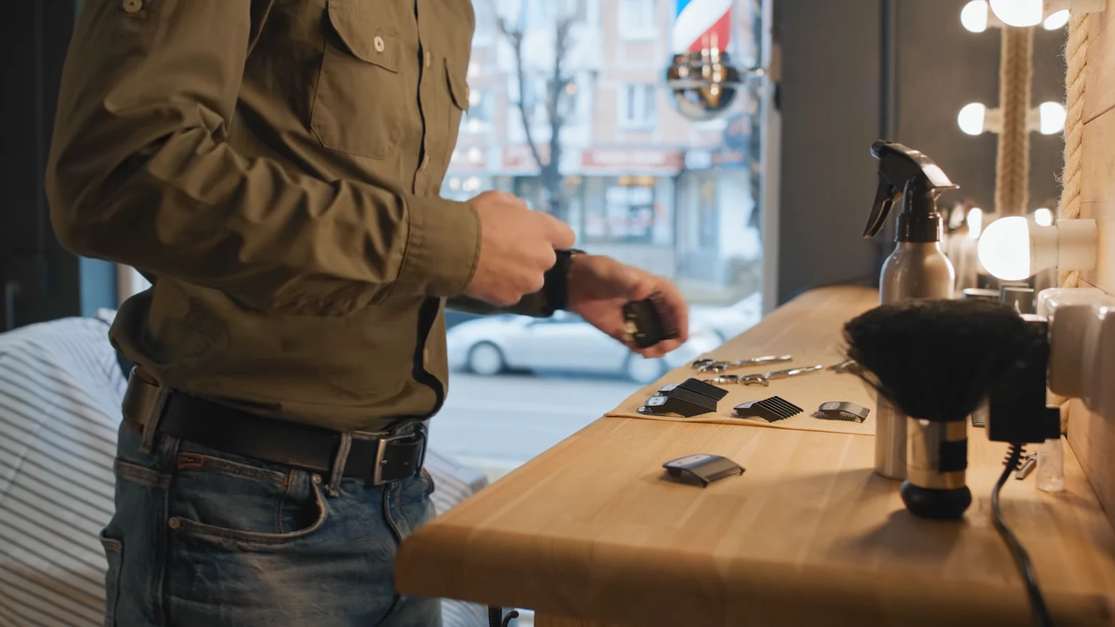 A maker working at a studio table